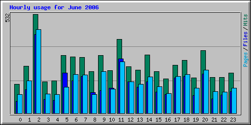 Hourly usage for June 2006