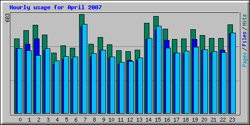 Hourly usage for April 2007