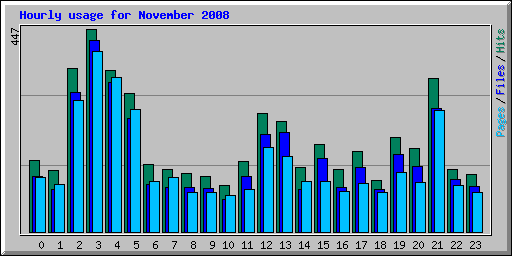 Hourly usage for November 2008