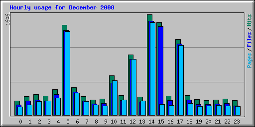 Hourly usage for December 2008